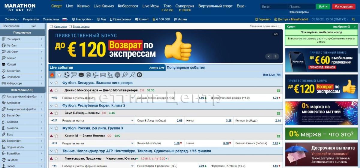 Рабочее зеркало Марафон